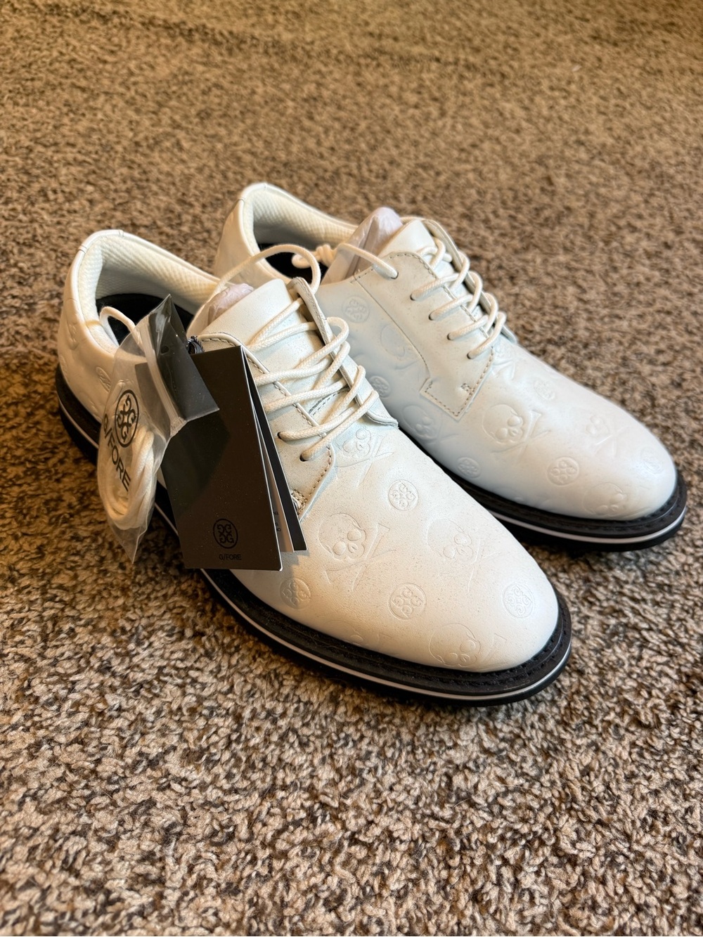 G/FORE Leather Skull Embossed Golf Shoes NEW WITH TAGS